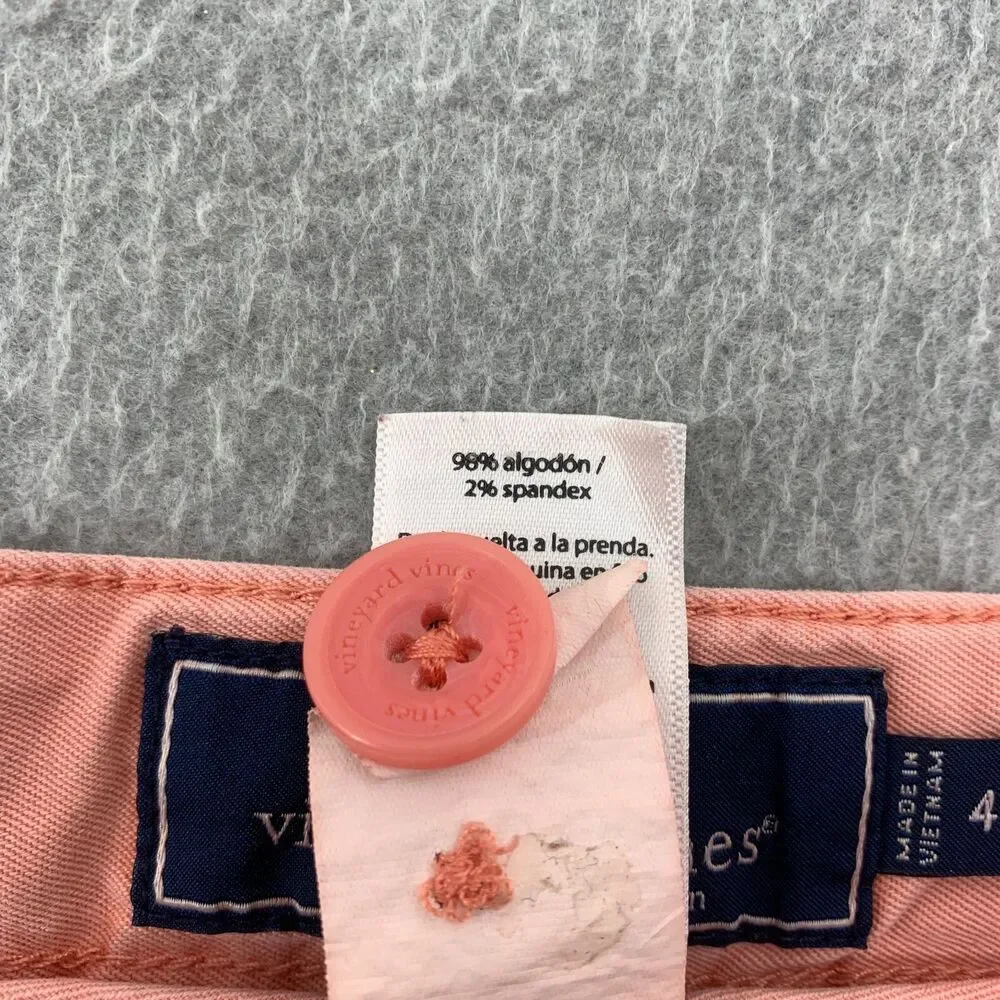 Vineyard Vines Island Shorts 40 Pink Flat Front Chino 7